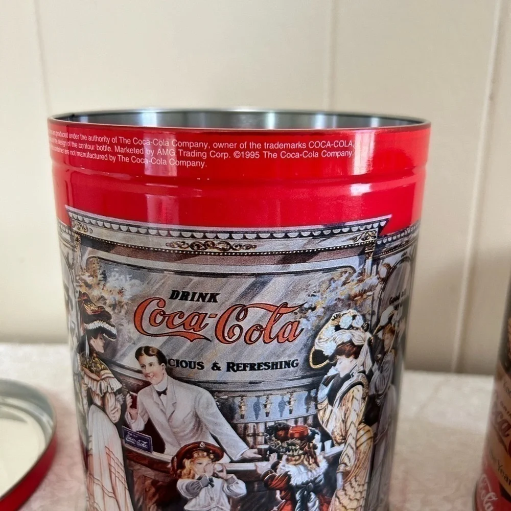 Vintage Coca-Cola Coke Set of 2 Tins 1993 & 1995 Collectible